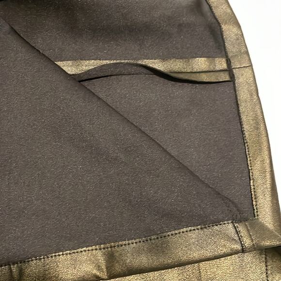 Jenna Rose Brand Faux Leather Snap Button Front Skirt Size 12 NWT Black Foil - Picture 6 of 6